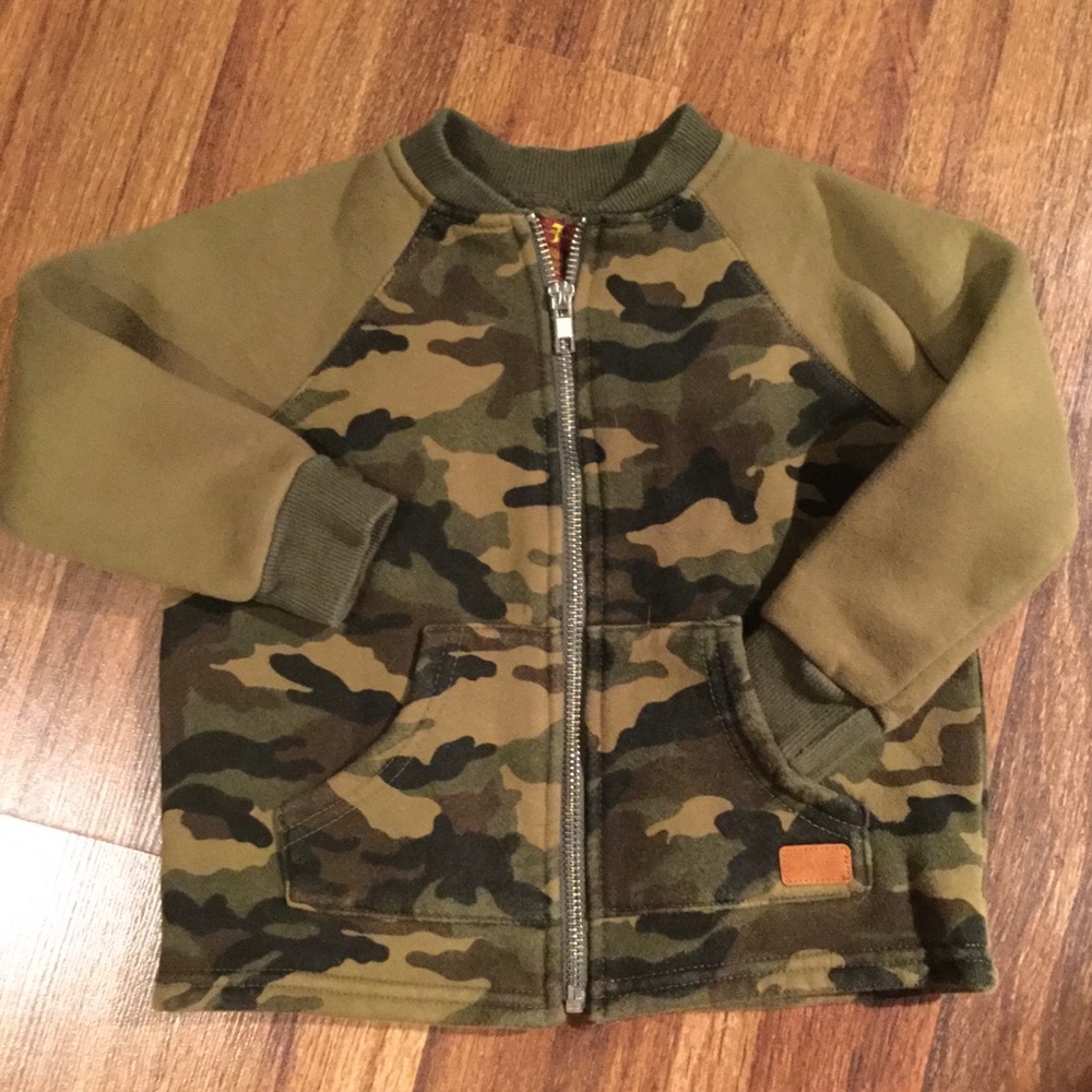 7 For All Mankind camo zip-up sweatshirt